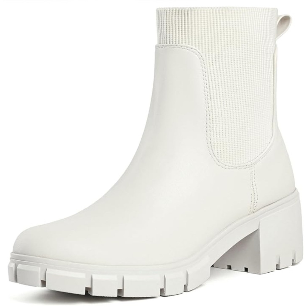 GOUPSKY Size 9 Womens Ankle Boots Lug Sole Comfortable Slip On Chelsea Booties